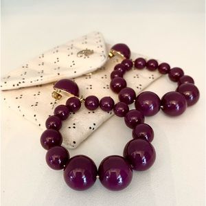 Sezane CHARLIE Earrings Parme/Eggplant/Purple NWT